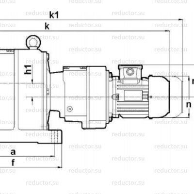 Мотор-редуктор MR375 — Габаритные и присоединительные размеры