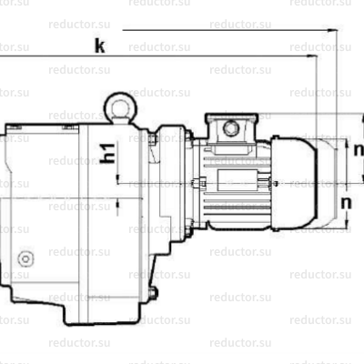 Мотор-редуктор NR284 — Габаритные и присоединительные размеры